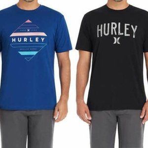 Hurley Men's Graphic Tee 2-pack Natural Cotton Fibers Tagless Black/Blue Size XL